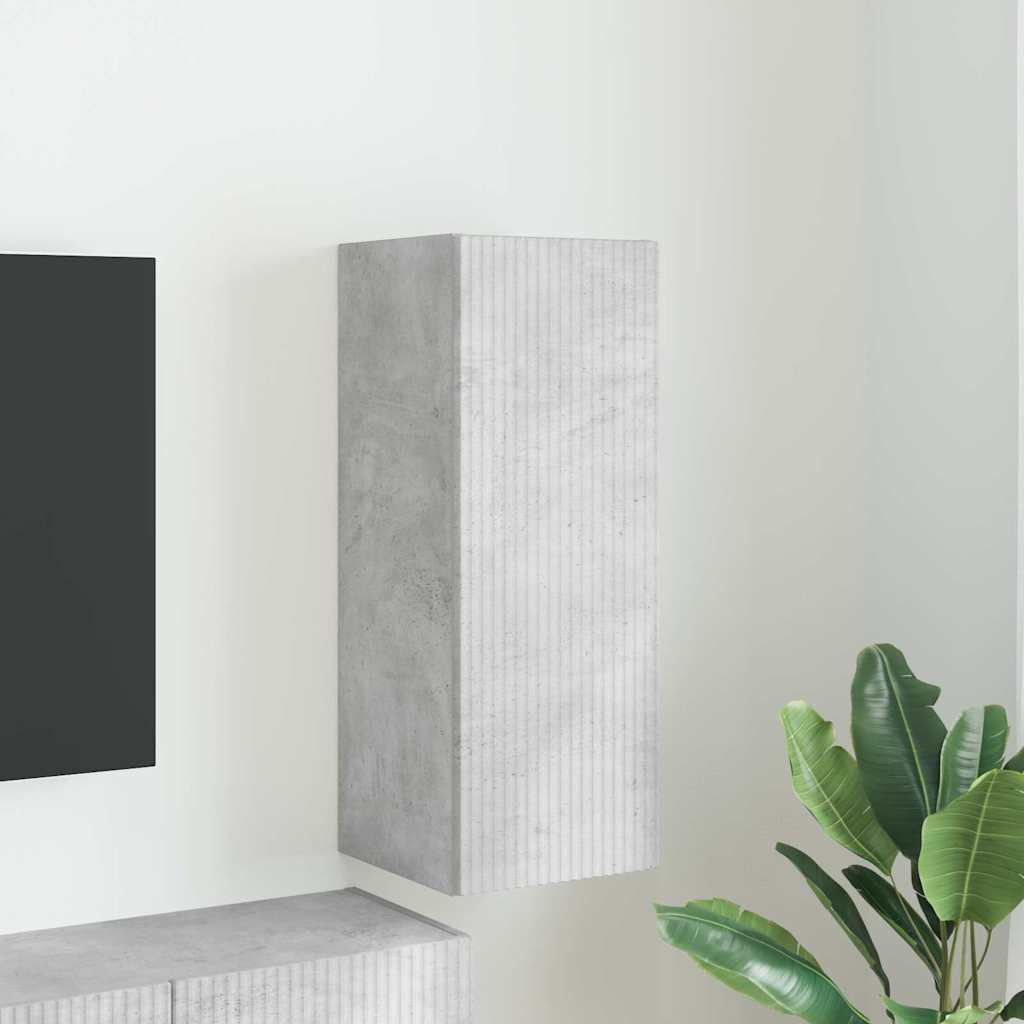 TV vægskab Vægmonteret Beton 30 x 31 x 80 cm Konstrueret træ