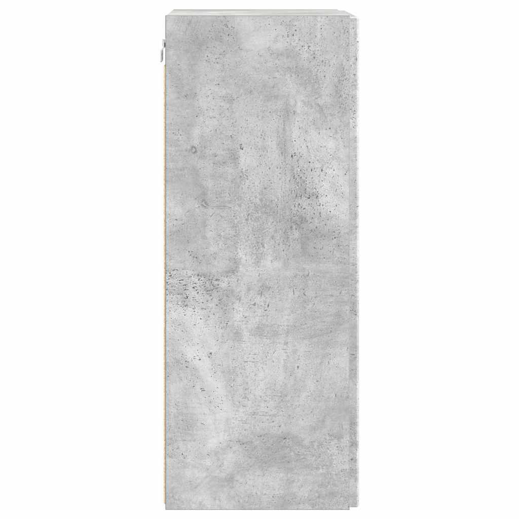 TV vægskab 2 pcs Beton 30 x 31 x 80 cm Konstrueret træ