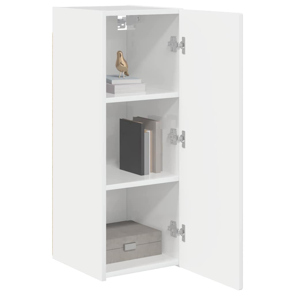 TV vægskab Gloss Hvid 30 x 31 x 80 cm Konstrueret træ