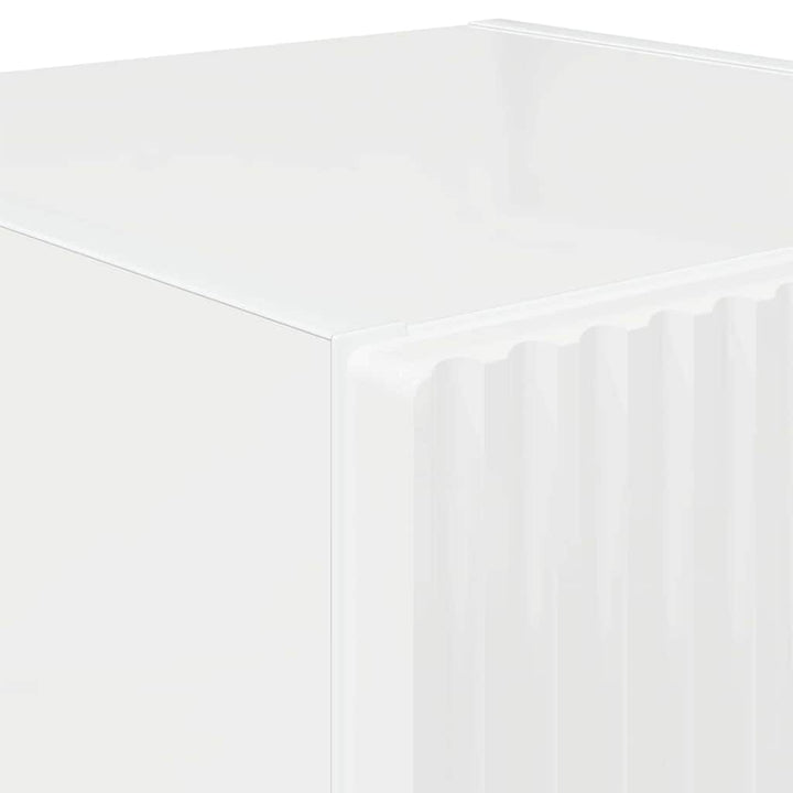 TV vægskab 2 pcs Gloss Hvid 30 x 31 x 80 cm Konstrueret træ