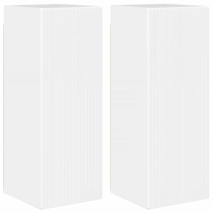 TV vægskab 2 pcs Gloss Hvid 30 x 31 x 80 cm Konstrueret træ