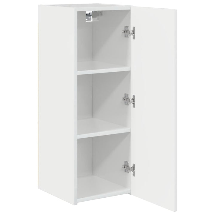 TV vægskab 2 pcs Gloss Hvid 30 x 31 x 80 cm Konstrueret træ