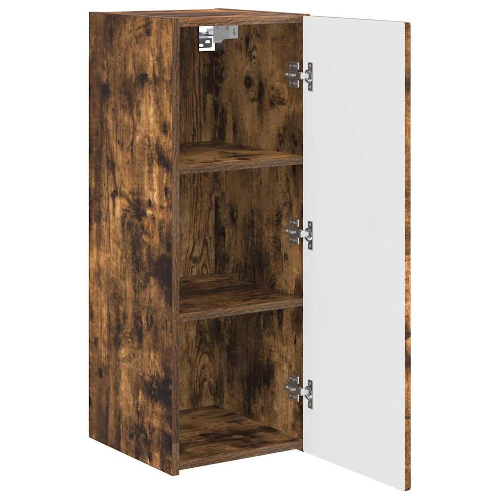 TV vægskab 2 pcs Røget eg 30 x 31 x 80 cm Konstrueret træ