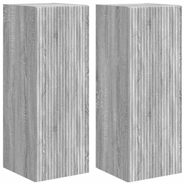 TV vægskab 2 pcs Grå Sonoma 30 x 31 x 80 cm Konstrueret træ