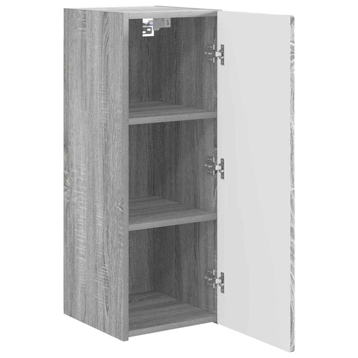 TV vægskab 2 pcs Grå Sonoma 30 x 31 x 80 cm Konstrueret træ