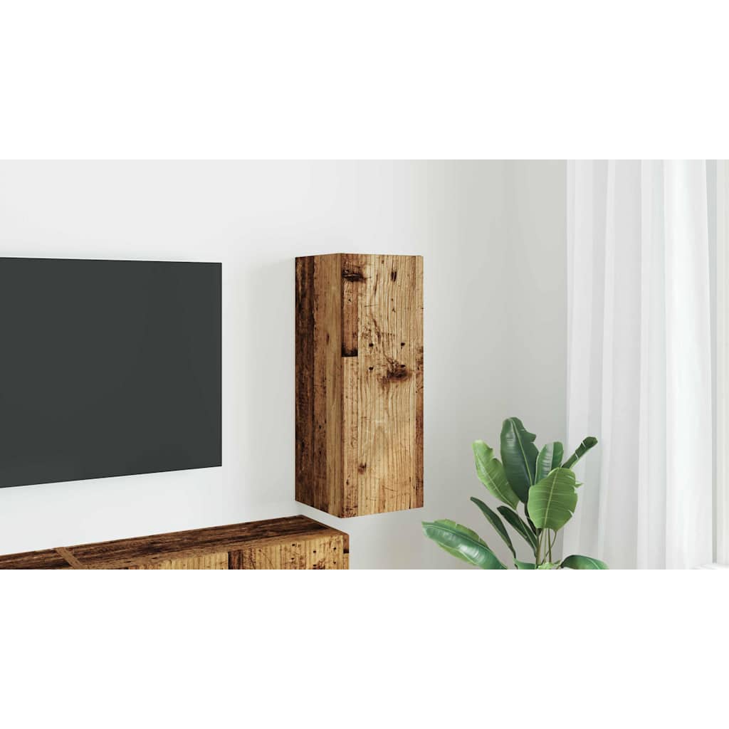 TV vægskab Gammelt træ 30 x 31 x 80 cm Konstrueret træ