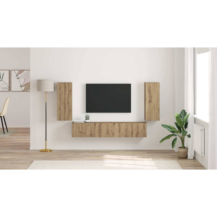TV vægskab 2 pcs Artisan eg 30 x 31 x 80 cm Konstrueret træ
