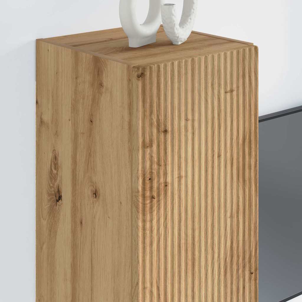 TV vægskab 2 pcs Artisan eg Konstrueret træ
