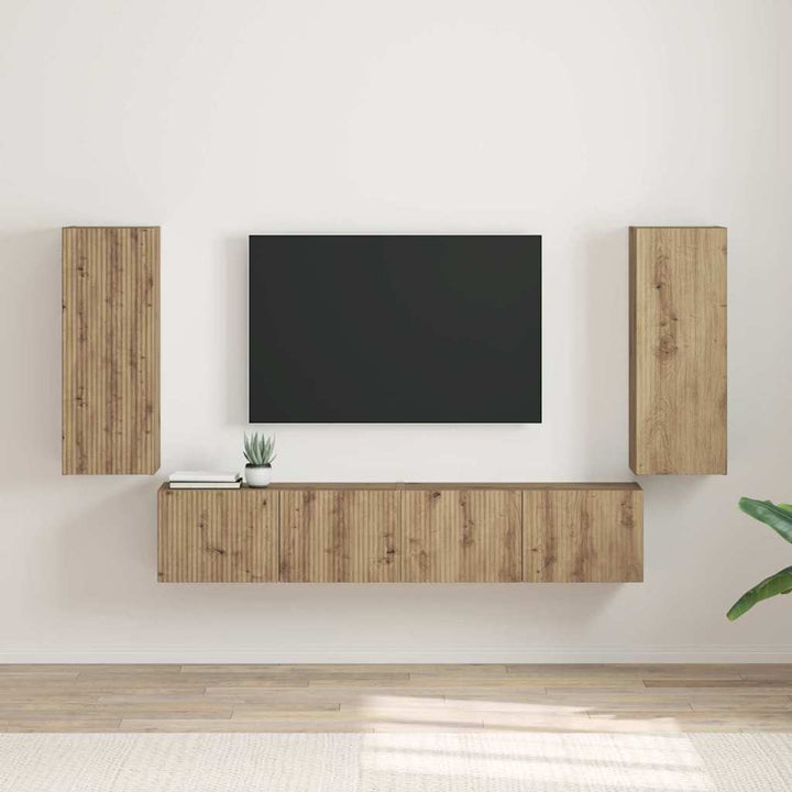 TV vægskab 2 pcs Artisan eg Konstrueret træ
