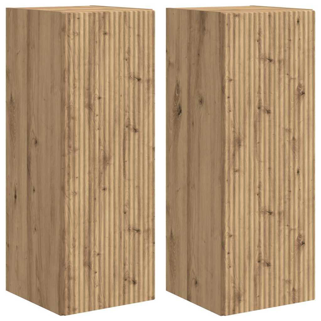 TV vægskab 2 pcs Artisan eg Konstrueret træ