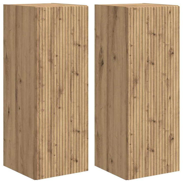 TV vægskab 2 pcs Artisan eg Konstrueret træ