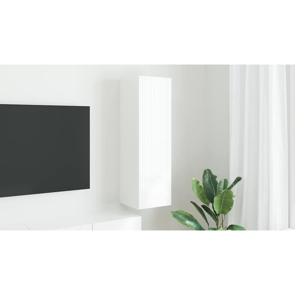 TV vægskab Vægmonteret Hvid 30 x 31 x 100 cm Konstrueret træ