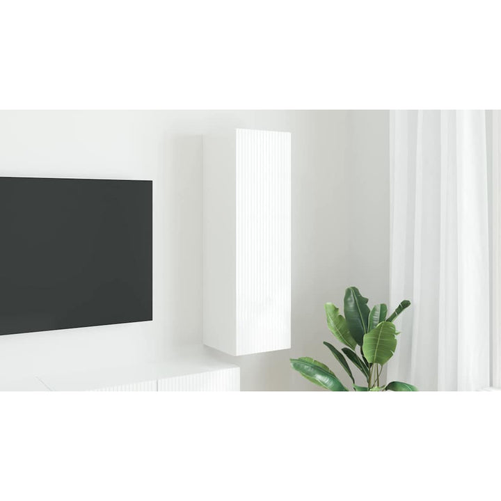 TV vægskab Vægmonteret Hvid 30 x 31 x 100 cm Konstrueret træ