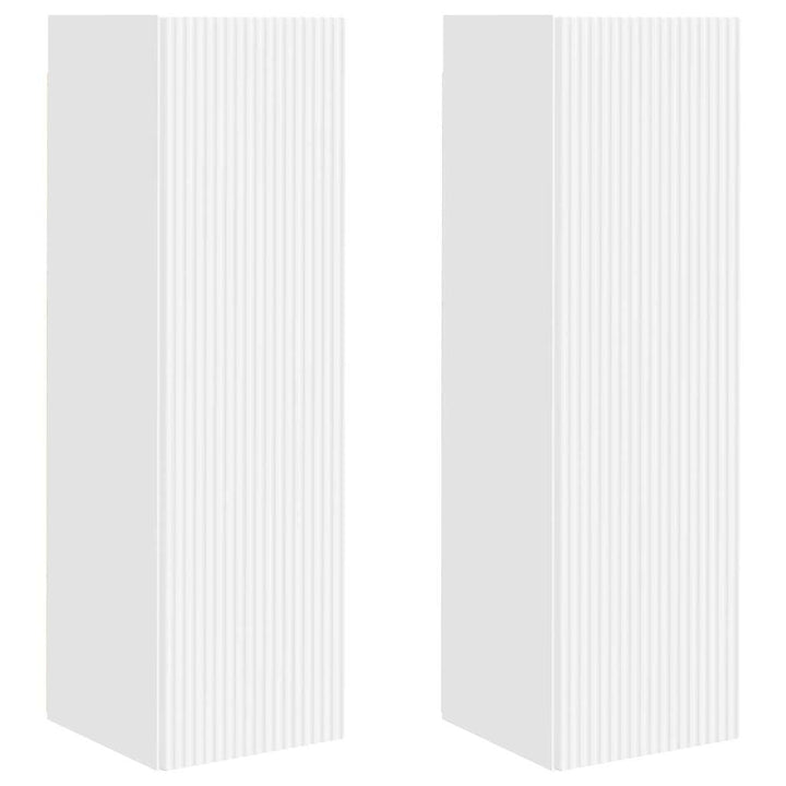 TV vægskab 2 pcs Hvid 30 x 31 x 100 cm Konstrueret træ
