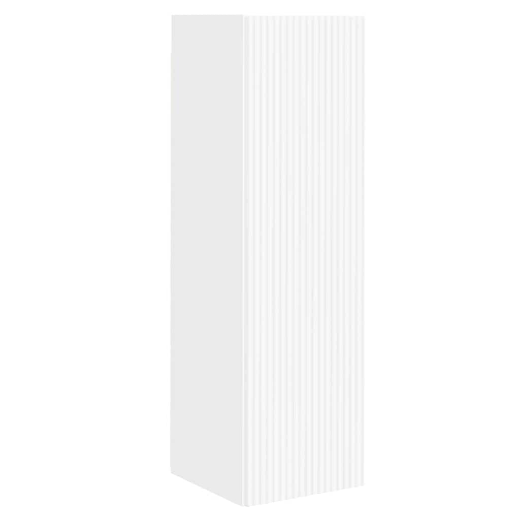 TV vægskab 2 pcs Hvid 30 x 31 x 100 cm Konstrueret træ