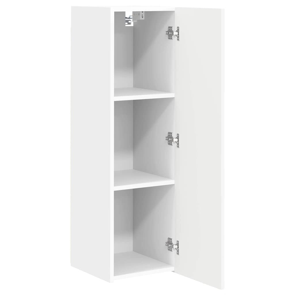TV vægskab 2 pcs Hvid 30 x 31 x 100 cm Konstrueret træ