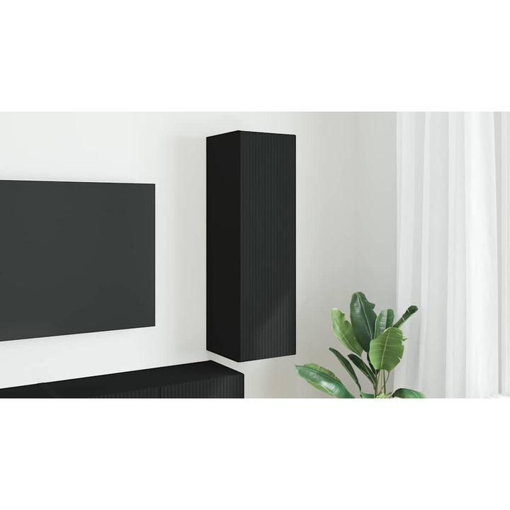 TV vægskab Vægmonteret Sort 30 x 31 x 100 cm Konstrueret træ