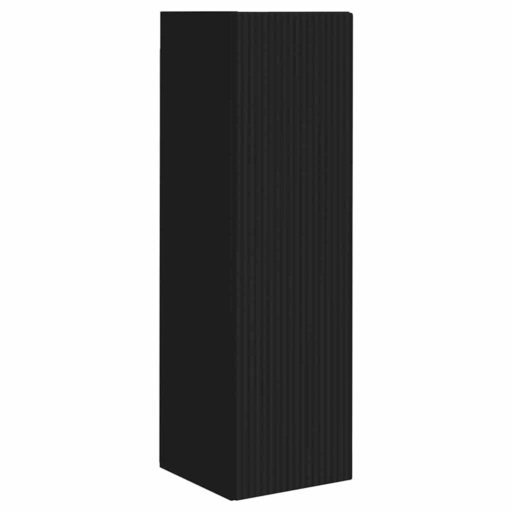 TV vægskab 2 pcs Sort 30 x 31 x 100 cm Konstrueret træ