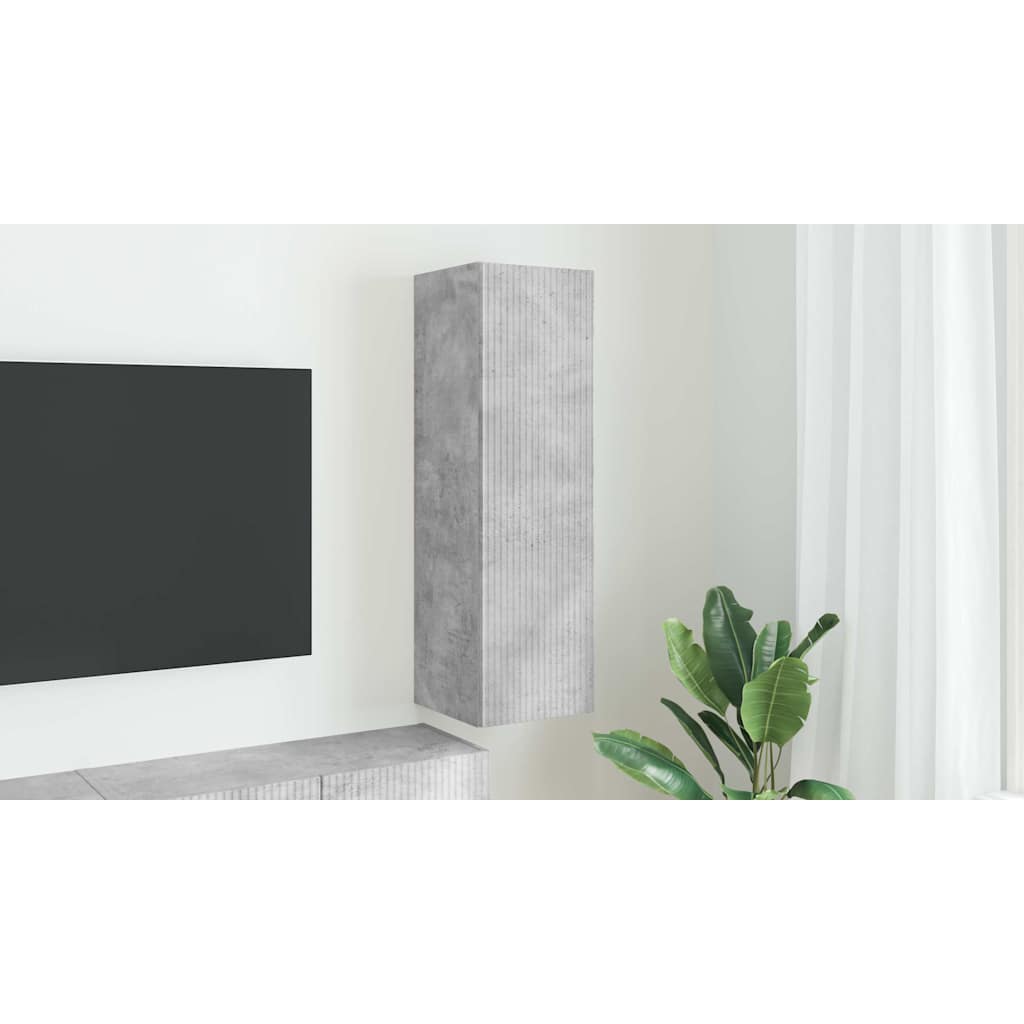 TV vægskab Vægmonteret Beton 30 x 31 x 100 cm Konstrueret træ