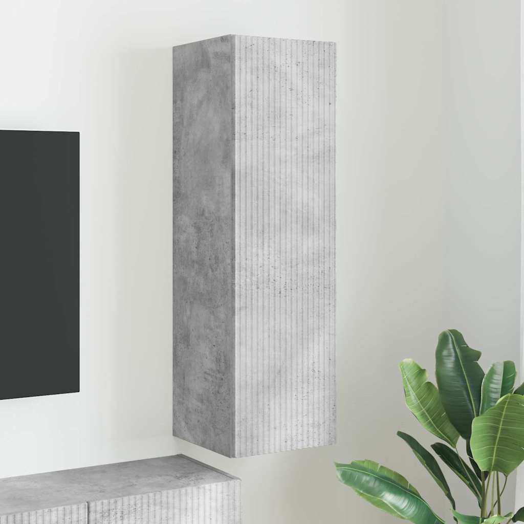 TV vægskab Vægmonteret Beton 30 x 31 x 100 cm Konstrueret træ
