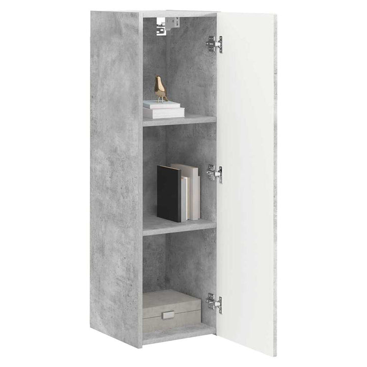 TV vægskab 2 pcs Beton 30 x 31 x 100 cm Konstrueret træ