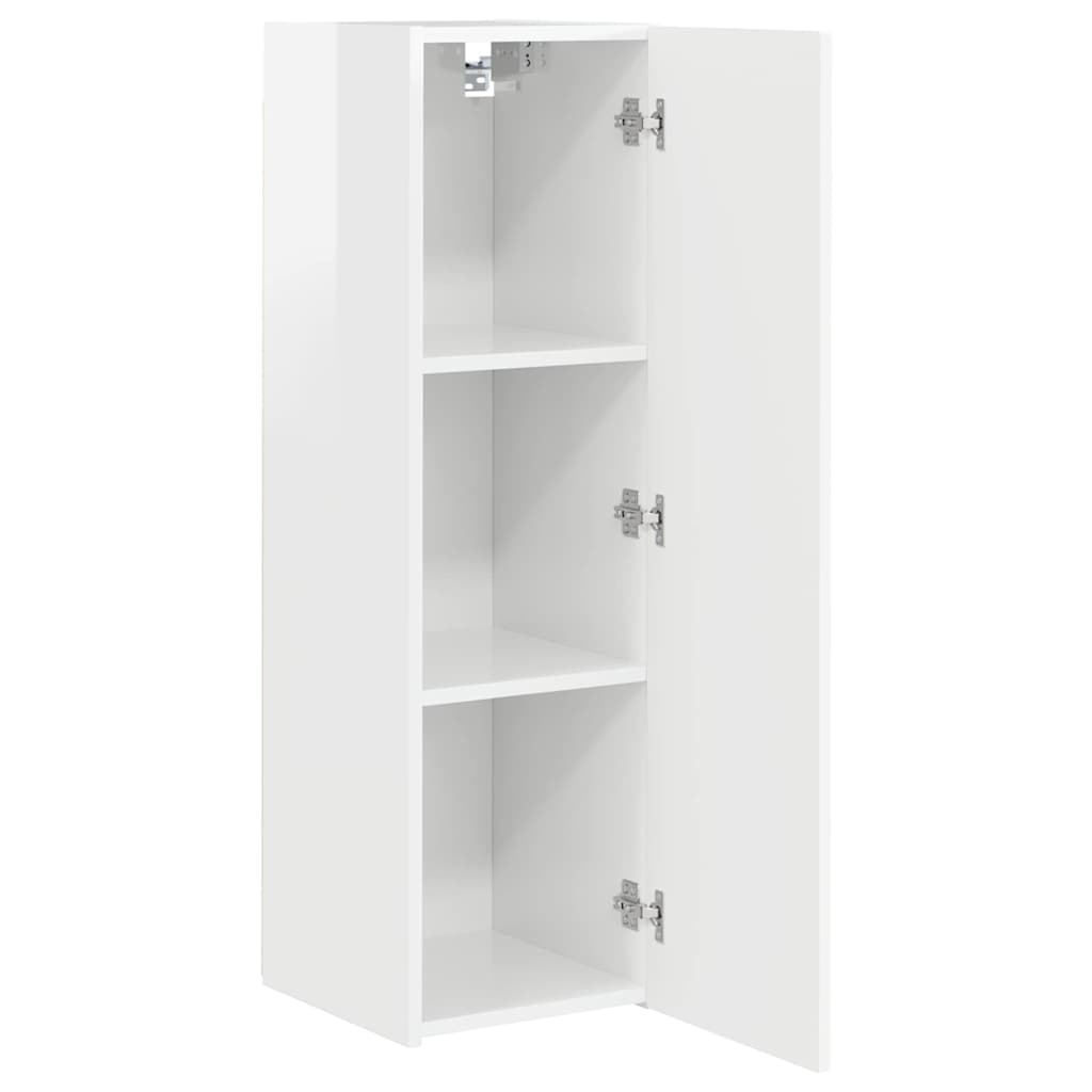 TV vægskab Gloss Hvid 30 x 31 x 100 cm Konstrueret træ