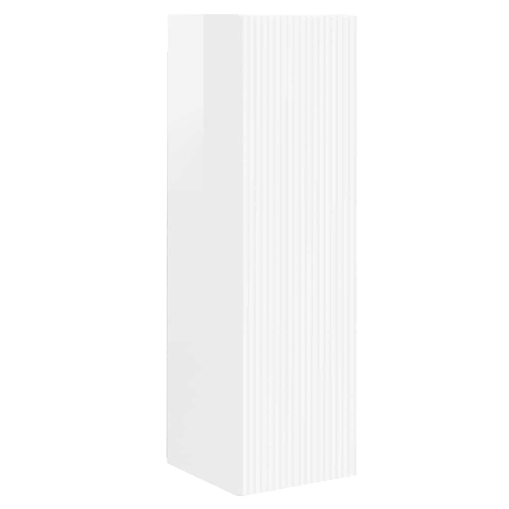 TV vægskab 2 pcs Gloss Hvid 30 x 31 x 100 cm Konstrueret træ