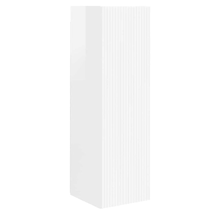 TV vægskab 2 pcs Gloss Hvid 30 x 31 x 100 cm Konstrueret træ