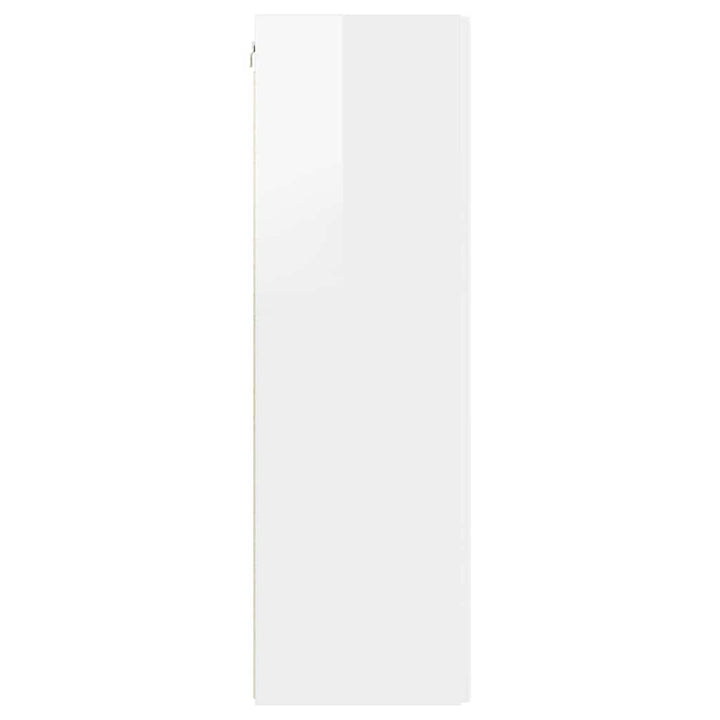 TV vægskab 2 pcs Gloss Hvid 30 x 31 x 100 cm Konstrueret træ