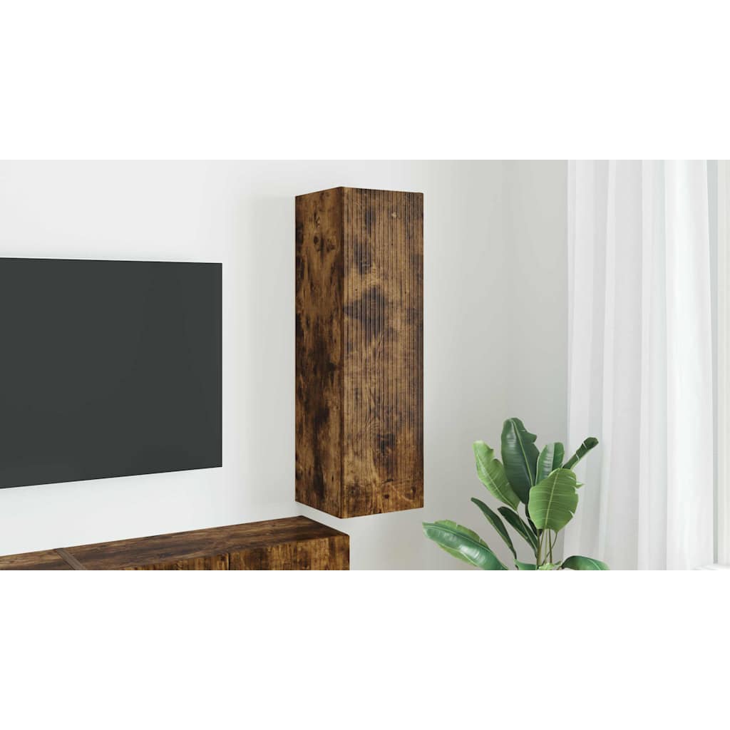 TV vægskab Røget eg 30 x 31 x 100 cm Konstrueret træ
