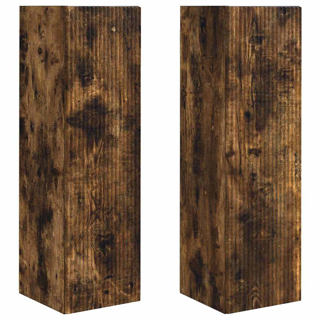 TV vægskab 2 pcs Røget eg 30 x 31 x 100 cm Konstrueret træ