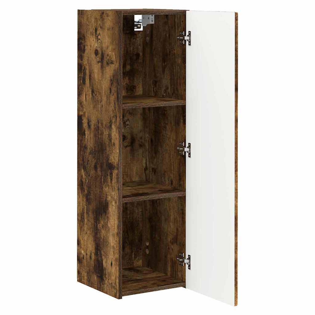 TV vægskab 2 pcs Røget eg 30 x 31 x 100 cm Konstrueret træ