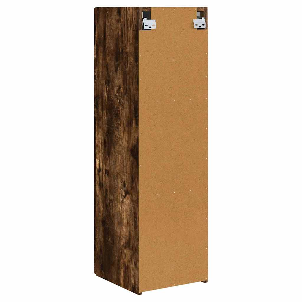 TV vægskab 2 pcs Røget eg 30 x 31 x 100 cm Konstrueret træ