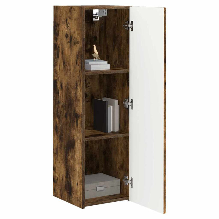 TV vægskab 2 pcs Røget eg 30 x 31 x 100 cm Konstrueret træ