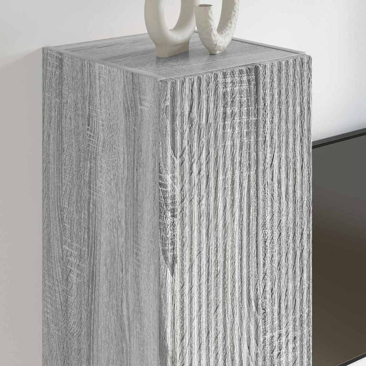 TV vægskab 2 pcs Grå Sonoma 30 x 31 x 100 cm Konstrueret træ