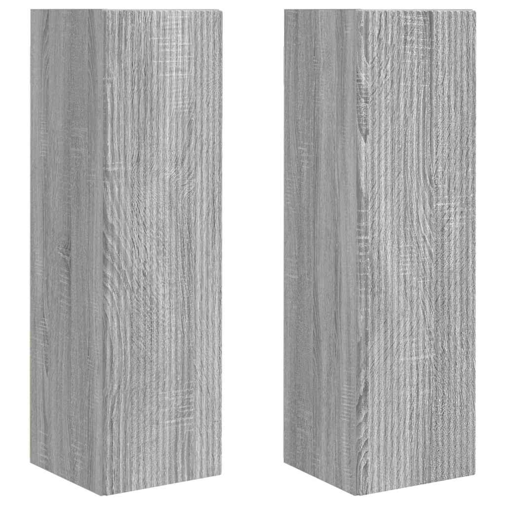 TV vægskab 2 pcs Grå Sonoma 30 x 31 x 100 cm Konstrueret træ