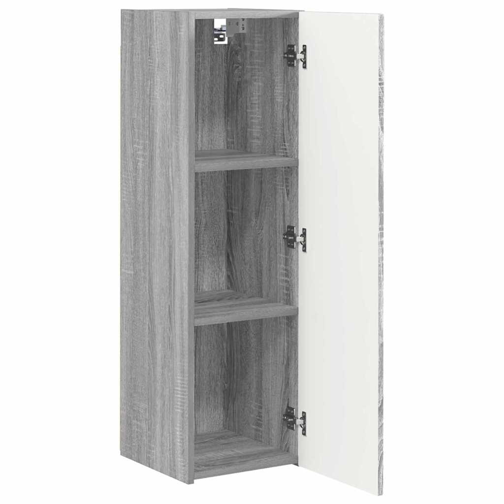TV vægskab 2 pcs Grå Sonoma 30 x 31 x 100 cm Konstrueret træ
