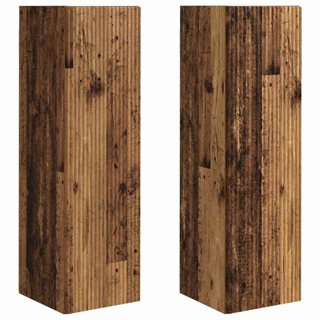 TV vægskab 2 pcs Gammelt træ 30 x 31 x 100 cm Konstrueret træ