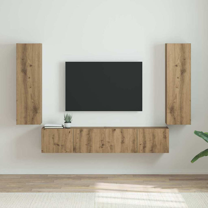 TV vægskab 2 pcs Artisan eg Konstrueret træ