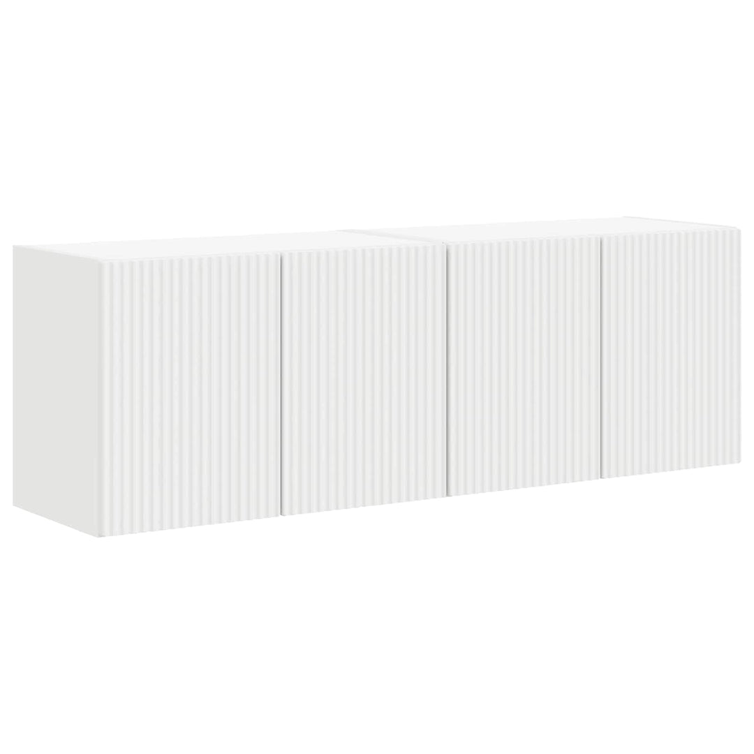 TV vægskab 2 pcs Hvid 59,5 x 31 x 40 cm Konstrueret træ