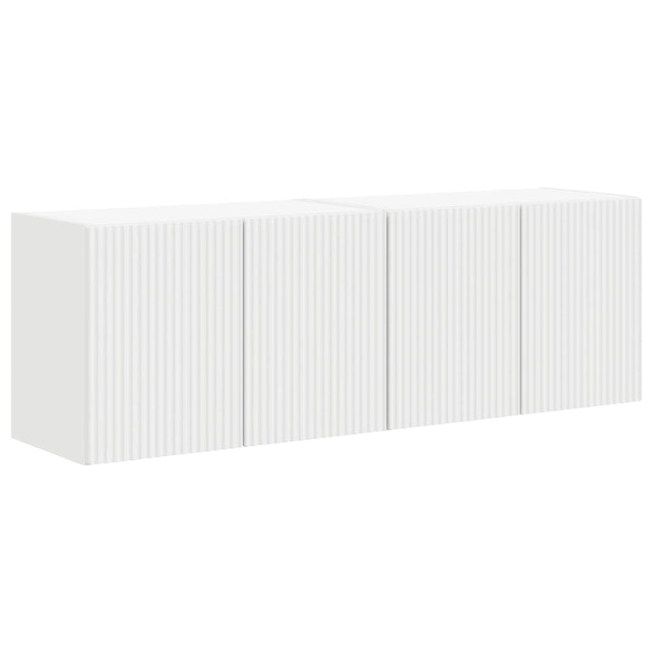 TV vægskab 2 pcs Hvid 59,5 x 31 x 40 cm Konstrueret træ