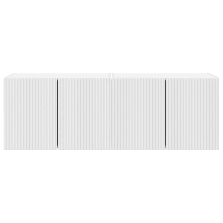 TV vægskab 2 pcs Hvid 59,5 x 31 x 40 cm Konstrueret træ