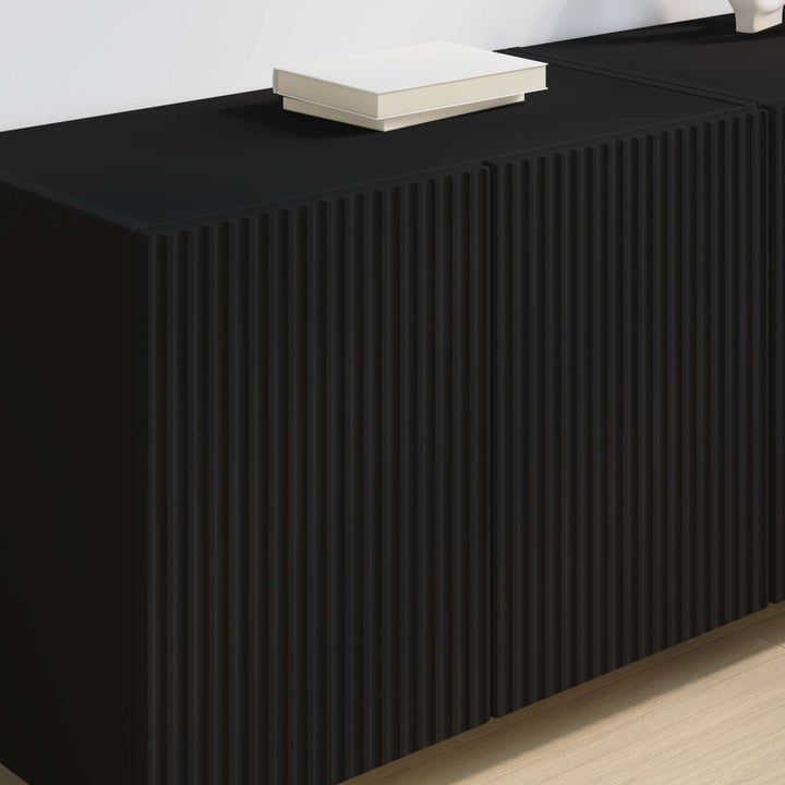 TV vægskab 2 pcs Sort 59,5 x 31 x 40 cm Konstrueret træ