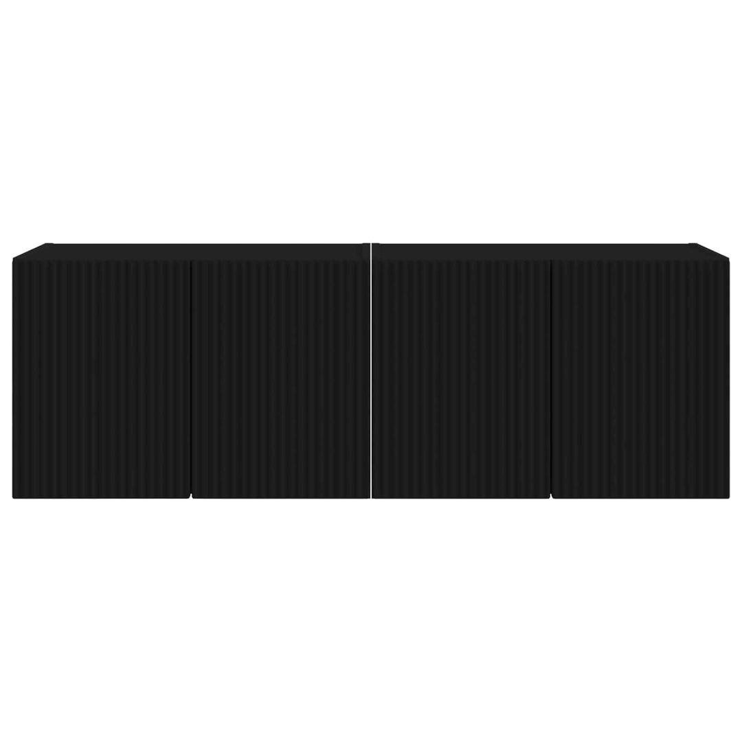 TV vægskab 2 pcs Sort 59,5 x 31 x 40 cm Konstrueret træ