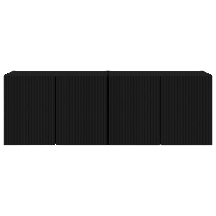 TV vægskab 2 pcs Sort 59,5 x 31 x 40 cm Konstrueret træ