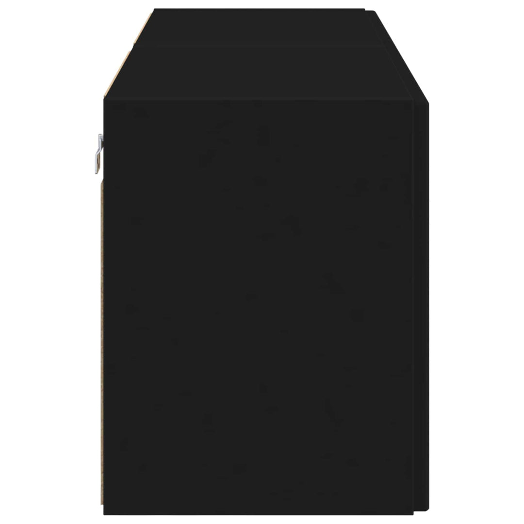 TV vægskab 2 pcs Sort 59,5 x 31 x 40 cm Konstrueret træ