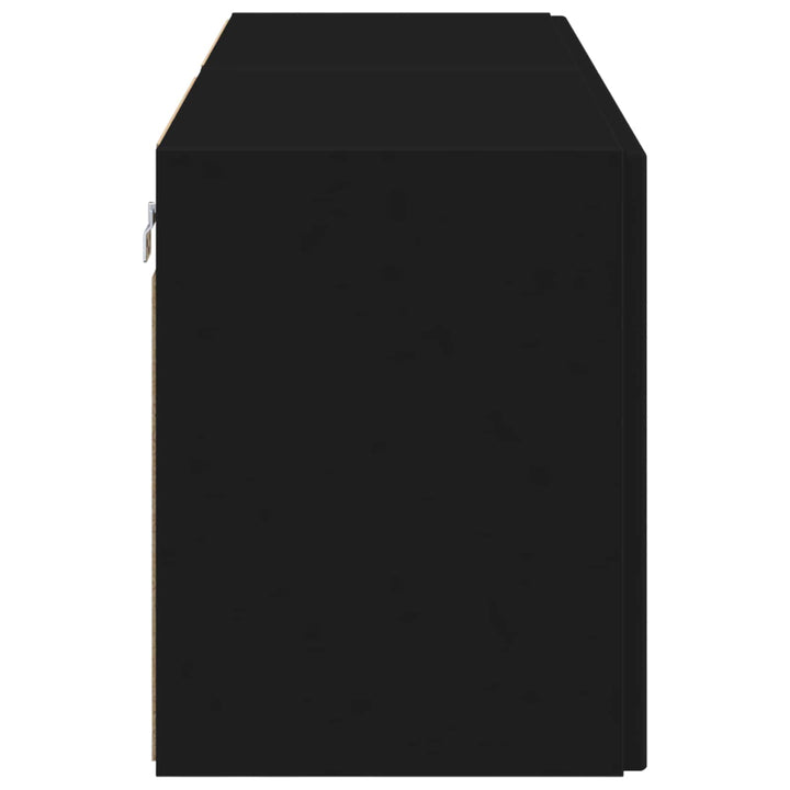 TV vægskab 2 pcs Sort 59,5 x 31 x 40 cm Konstrueret træ