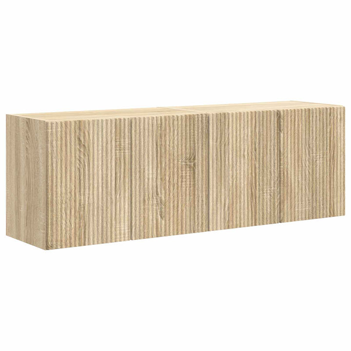 TV vægskab 2 pcs Sonoma eg 59,5 x 31 x 40 cm Konstrueret træ