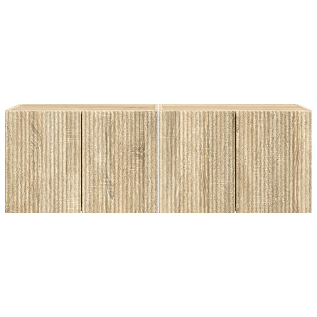 TV vægskab 2 pcs Sonoma eg 59,5 x 31 x 40 cm Konstrueret træ