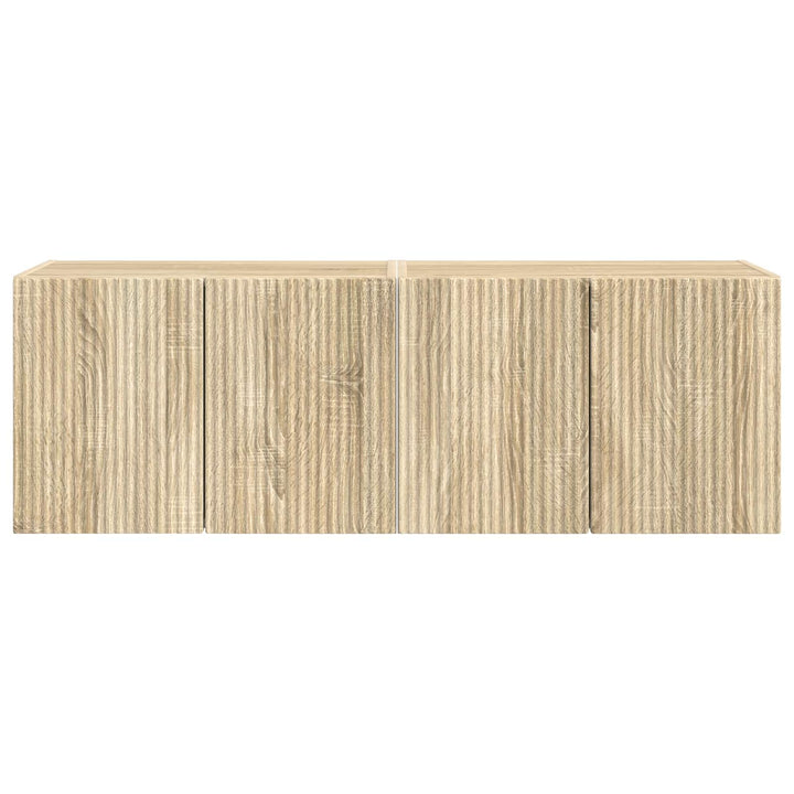 TV vægskab 2 pcs Sonoma eg 59,5 x 31 x 40 cm Konstrueret træ